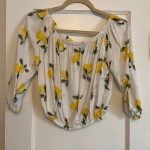 Lemons cinched crop top